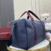 Gucci Navy Blue GG Supreme Canvas Duffle Bag with Red-Blue Web Stripes and Leather Accents 799871 #A58350