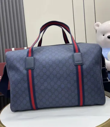 Navy Blue GG Supreme Canvas Duffle Bag with Red-Blue Web Stripes and Leather Accents 799871 #A58350 Navy Blue GG Supreme Canvas Duffle Bag with Red-Blue Web Stripes and Leather Accents 799871 #A58350