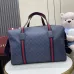 Gucci Navy Blue GG Supreme Canvas Duffle Bag with Red-Blue Web Stripes and Leather Accents 799871 #A58350