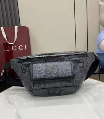 Gucci GG Supreme Canvas Belt Bag With Contrast Leather Trim And Zipper Closure  #A50426
