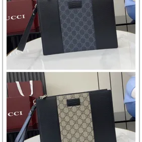 Brand G 795487 GG Pattern Zip Clutch with Wrist Strap 28-22-3cm #A61867