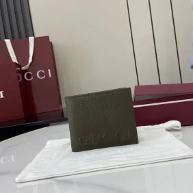 Brand G 835098 Green Grained Leather Bifold Wallet 11x9cm #A61869