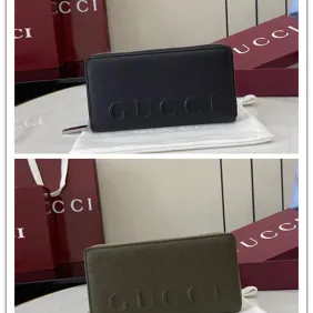 Brand G 835120 Green Grained Leather Zip-Around Wallet 19x10x2cm #A61870