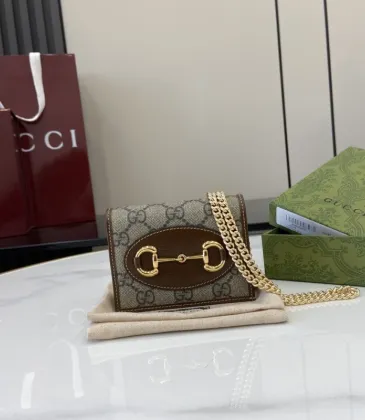 Gucci Mini Shoulder Bag with GG Canvas, Gold Double G Hardware &amp; Chain Strap, Luxury Vintage-Inspired Design for Women #A56007