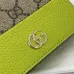 Gucci Beige GG Supreme And Neon Green Leather Bi Fold Wallet With GG Logo size:11×8×3cm #A54117