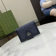 Gucci Blue GG Supreme Canvas Wallet With Double G Hardware #A52609