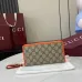 Gucci Zip-Around Wallet with Signature GG Canvas, Orange Trim &amp; Detachable Strap, Stylish &amp; Practical for Everyday Use #A56006