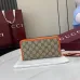 Gucci Zip-Around Wallet with Signature GG Canvas, Orange Trim &amp; Detachable Strap, Stylish &amp; Practical for Everyday Use #A56006