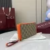 Gucci Zip-Around Wallet with Signature GG Canvas, Orange Trim &amp; Detachable Strap, Stylish &amp; Practical for Everyday Use #A56006