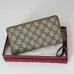 Gucci Zip-Around Wallet with Signature GG Canvas, Orange Trim &amp; Detachable Strap, Stylish &amp; Practical for Everyday Use #A56006