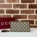 Gucci Zip-Around Wallet with Signature GG Canvas, Orange Trim &amp; Detachable Strap, Stylish &amp; Practical for Everyday Use #A56006