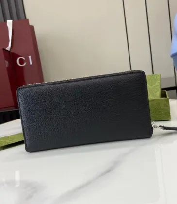 Gucci Black Pebbled Leather Zip Around Wallet For Timeless Luxury #A52615