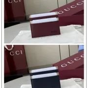 Gucci Leather Card Holders In Rich Burgundy And Classic Navy With Gold Accents #A52616