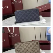 Gucci GG Supreme Canvas Zip Around Wallets In Dual Classic Patterns #A52618