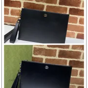 Gucci Leather Clutch Bags With Signature Double - G Hardware size:30×20cm #A53674