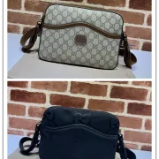 Gucci GG Monogram Canvas Crossbody Bags With Leather Accents size:22×20×6cm #A53678