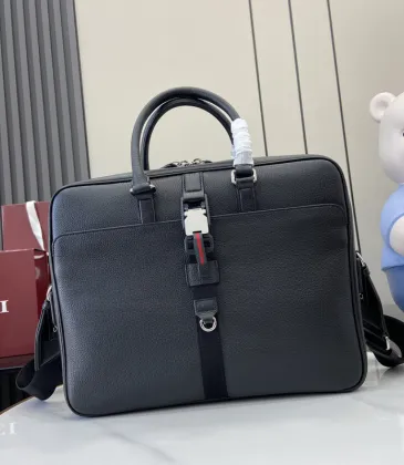 Gucci Black Leather Briefcase With Signature Web Stripe And Sophisticated Design #A50282