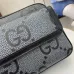 Gucci GG Supreme Canvas Crossbody Bag With Leather Trim And Adjustable Strap #A50421