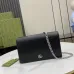 Gucci Black/White Leather Chain Shoulder Bag With Iconic Double G Hardware size:20×12×4cm #A54063