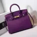Hermes Purple Leather Birkin Handbag with Gold Hardware #A63897