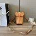 LOEWE Chic Orange Leather Crossbody Phone Bag with Minimalist Design size:19×8×4cm #A54101