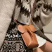 LOEWE Chic Orange Leather Crossbody Phone Bag with Minimalist Design size:19×8×4cm #A54101