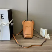LOEWE Chic Orange Leather Crossbody Phone Bag with Minimalist Design size:19×8×4cm #A54101