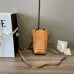 LOEWE Chic Orange Leather Crossbody Phone Bag with Minimalist Design size:19×8×4cm #A54101