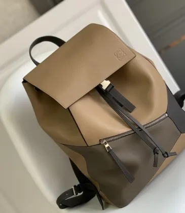 Loewe  Backpack - Multi-Tone Leather Patchwork, Anagram Logo, Drawstring Closure &amp; Zipper Pocket, Stylish Luxury Backpack for Everyday Use #A56851