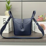Loewe Navy Leather Bucket Bag With Adjustable Strap For Effortless Everyday Elegance #A50042