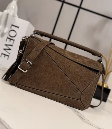 Loewe Featherlight Puzzle Suede Leather Bag 24x10.5x16CM #A63861