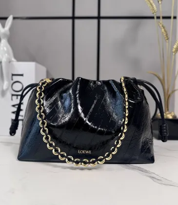 Loewe Flamenco Purse Croc-Effect Leather Shoulder Bag, 30 x 10.5 x 20 cm #A63233