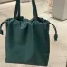 Loewe Green Leather Drawstring Tote Bag With Bold Branding For Chic Everyday Use #A50065