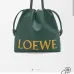Loewe Green Leather Drawstring Tote Bag With Bold Branding For Chic Everyday Use #A50065