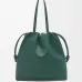 Loewe Green Leather Drawstring Tote Bag With Bold Branding For Chic Everyday Use #A50065