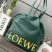 Loewe Green Leather Drawstring Tote Bag With Bold Branding For Chic Everyday Use #A50065