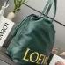 Loewe Green Leather Drawstring Tote Bag With Bold Branding For Chic Everyday Use #A50065