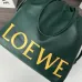 Loewe Green Leather Drawstring Tote Bag With Bold Branding For Chic Everyday Use #A50065