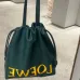 Loewe Green Leather Drawstring Tote Bag With Bold Branding For Chic Everyday Use #A50065