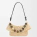 Loewe Medium Ola Raffia &amp; Leather Shoulder Bag, 26 x 13 x 18 cm #A63229