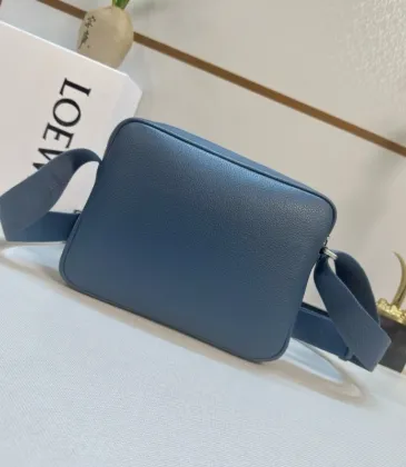 Loewe Men's Crossbody Bag - Brown Grained Leather, Adjustable Webbing Strap, Minimalist Design with Brand Logo, Luxury Compact Messenger Bag #A56882
