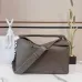 Loewe Puzzle Bag - Olive Green Grained Leather, Geometric Design, Top Handle &amp; Adjustable Strap, Luxury Shoulder Bag for Women #A56876