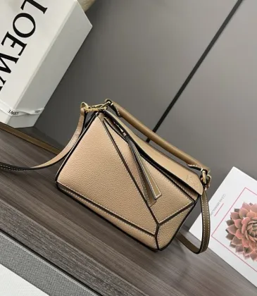 Loewe Puzzle Mini Bag - Beige Grained Leather, Geometric Design, Top Handle &amp; Adjustable Strap, Luxury Crossbody Bag for Women #A56888