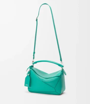 Loewe Puzzle Mini Bag - Turquoise Leather, Geometric Design, Top Handle, Luxury Handbag for Women with Brand Tag #A56885