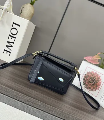 Loewe Puzzle Bag Small Navy Blue Leather with Cloud Design Accents #A50945