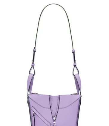 Loewe Women's Crossbody Bag - Lavender Leather, Unique Zipper Design &amp; Adjustable Strap, Stylish Luxury Shoulder Bag with Brand Aesthetic #A56862