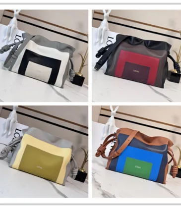 Loewe Women's Hobo Bag - Multi-Color Leather Patchwork, Knot Detail Straps, Brand Logo, Artistic Luxury Shoulder Bag for Fashion Statement #A56870