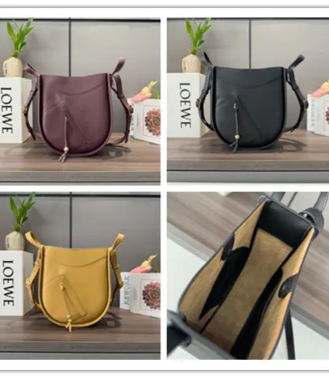 Loewe Women's Saddle Bag - Multiple Colors (Burgundy, Black, Mustard), Adjustable Strap, Signature Design, Luxury Crossbody Bag Collection #A56889