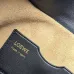 Loewe Women's Shoulder Bag - Black Leather, Gold-Tone Chain Detail with Knot Accents, Signature Branding, Stylish Luxury Crescent Bag #A56878