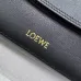 Loewe Women's Shoulder Bag - Black Leather, Gold-Tone Chain Detail with Knot Accents, Signature Branding, Stylish Luxury Crescent Bag #A56878